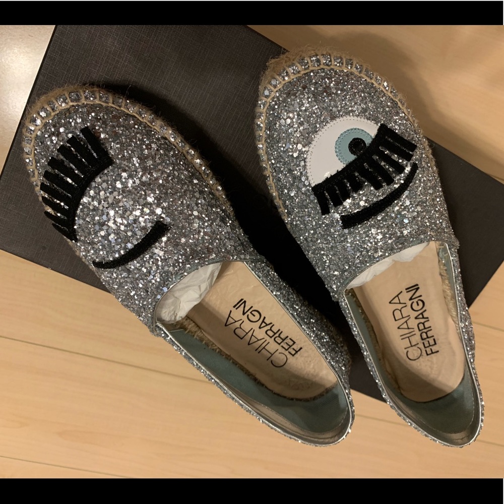 Chiara Ferragni Glitter Eyes Espadrilles